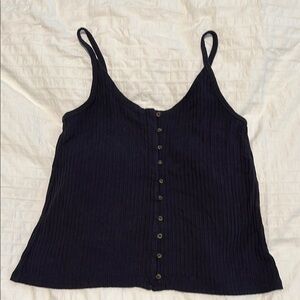 American Eagle Outfitters Black Ribbed Sleeveless Camisole